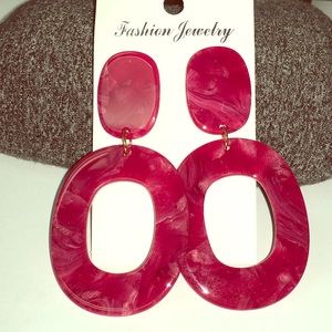 Large Retro Red Earrings